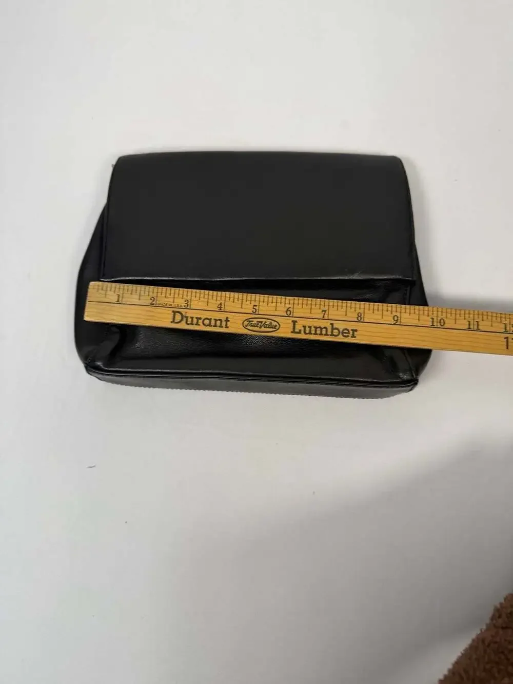 Worthington Black Leather Flap Clutch Purse